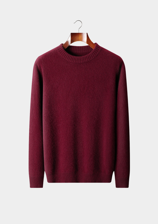 Pure Cashmere Burgundy Essential Crewneck | Solmar