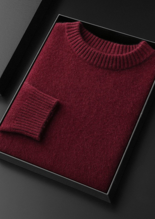Pure Cashmere Burgundy Essential Crewneck | Solmar