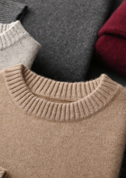 Pure Cashmere Beige Essential Crewneck | Solmar