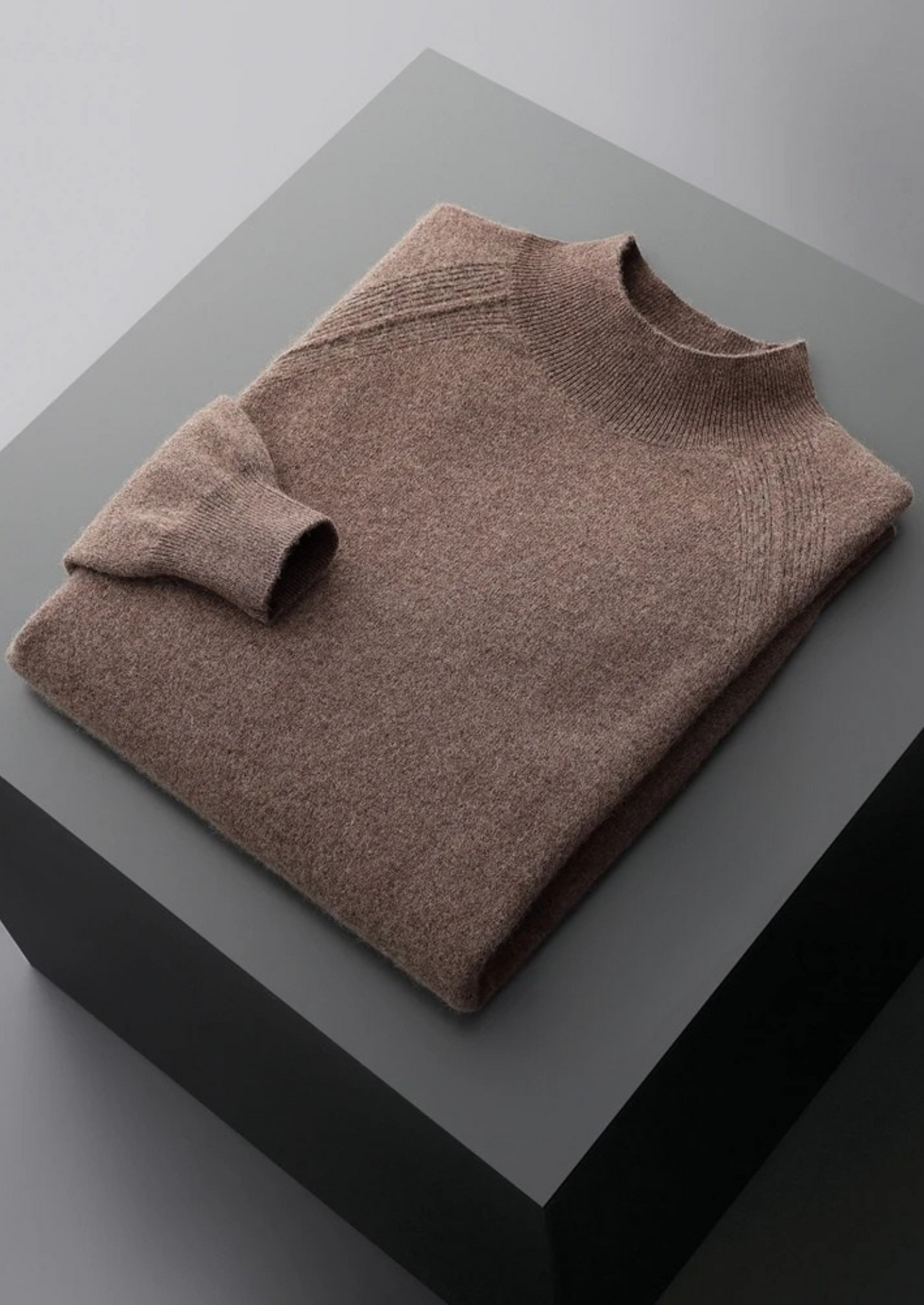 Jersey de Cuello Semi Alto Raglán de Lana Merino Extrafina Pura