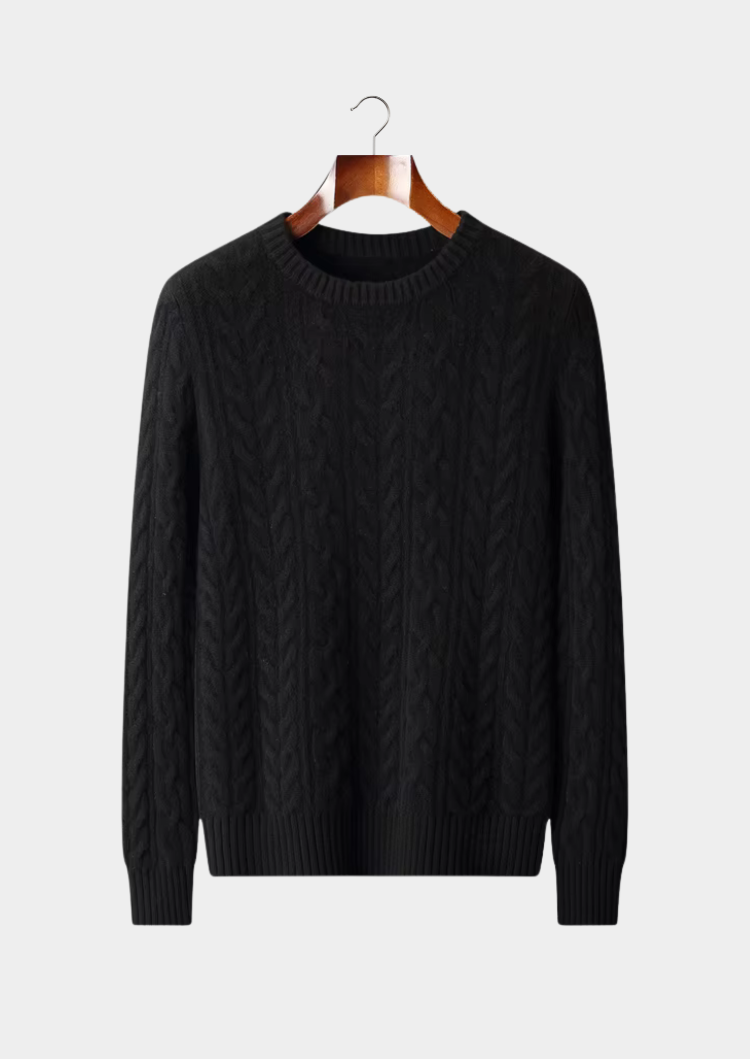 Pure Extra-Fine Merino Wool Cable Knit Crewneck | Solmar