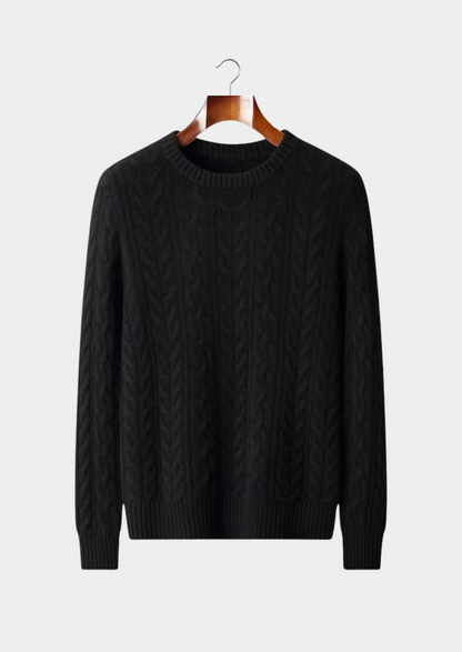 Pure Extra-Fine Merino Wool Cable Knit Crewneck | Solmar
