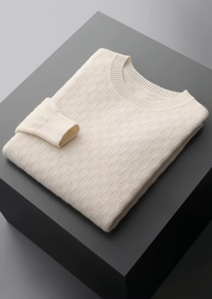 Premium Cashmere Textured Crewneck | Solmar