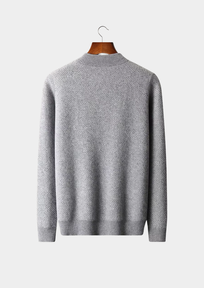 Premium Cashmere Patterned Half-Zip Sweater | Solmar