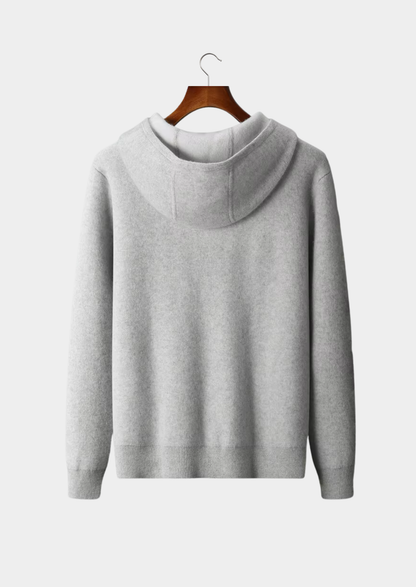 Premium Cashmere Two Tone Zipper Hoodie | Solmar