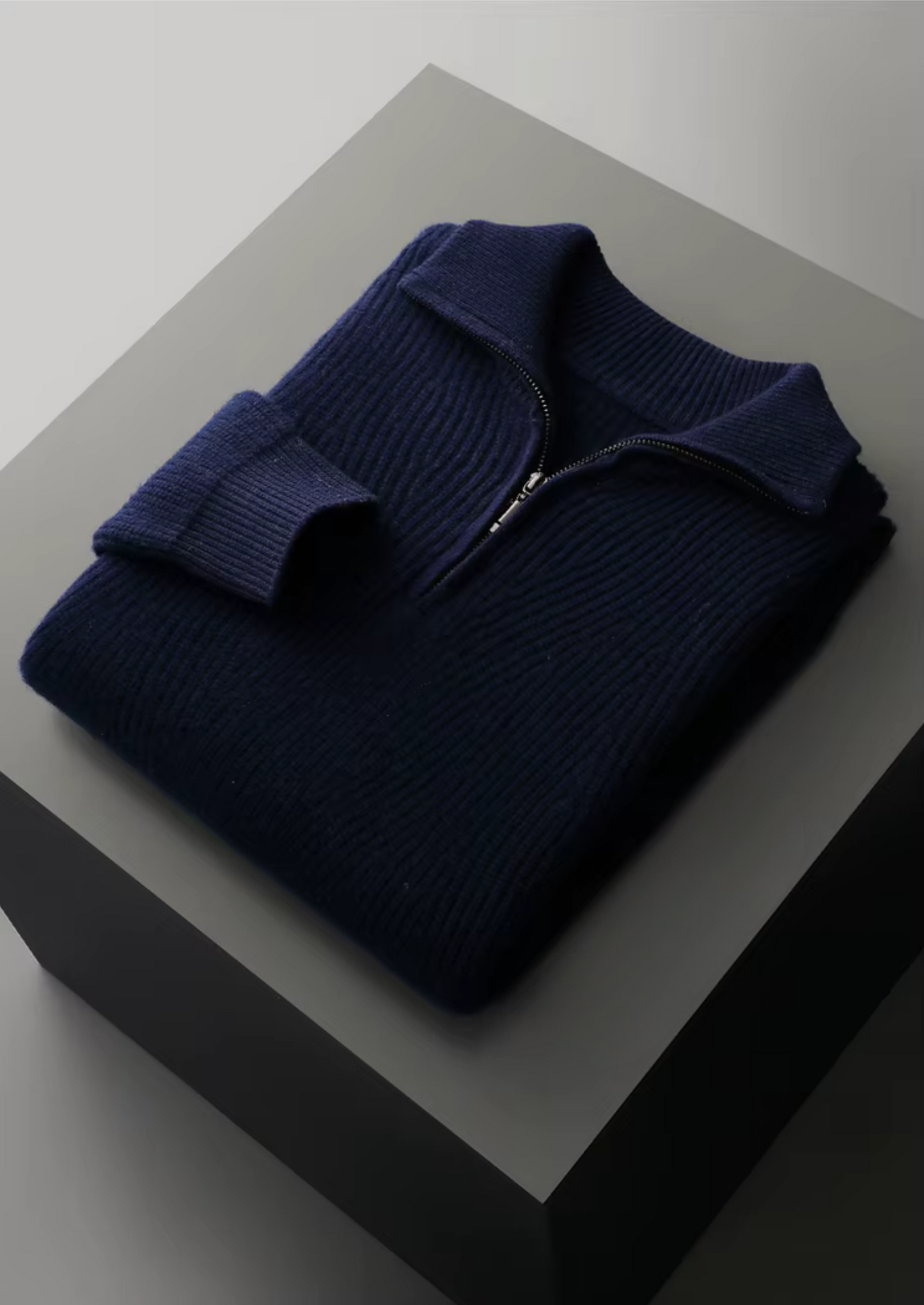 Pure Extra-Fine Merino Wool Ribbed Half-Zip | Solmar
