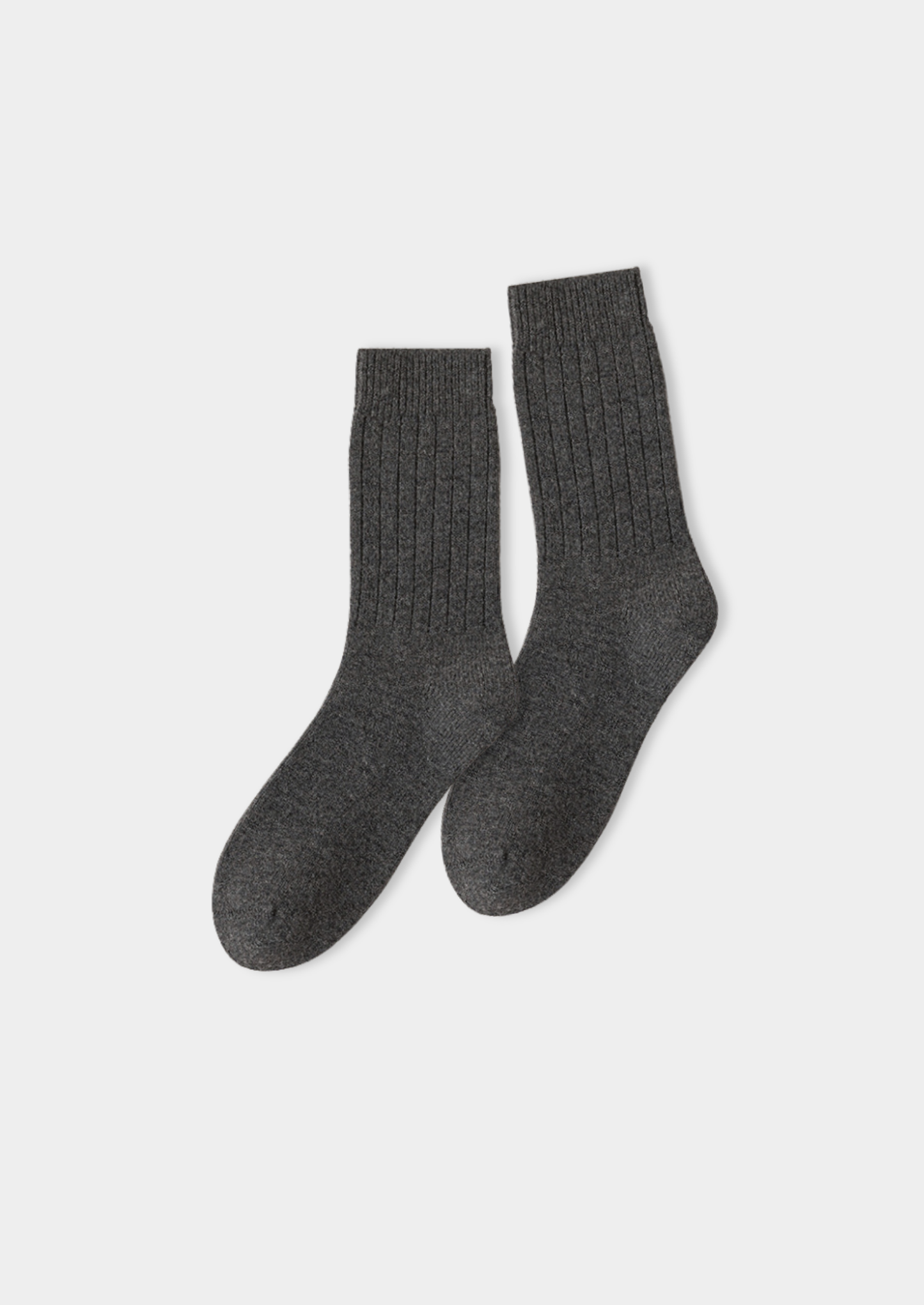 Dark Gray Ultra-Soft Ribbed Merino Wool Socks | Solmar