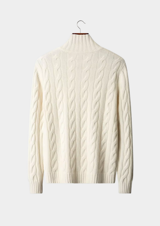 Pure Extra-Fine Merino Wool Dual-Zip Cable Cardigan | Solmar