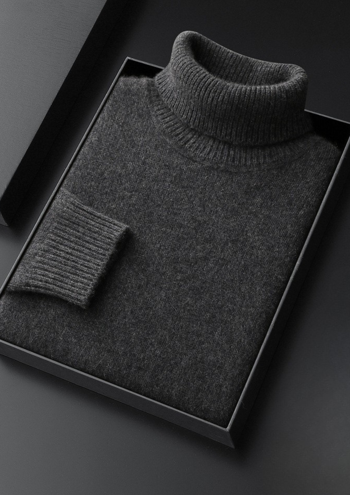 Pure Cashmere Dark Gray Essential Rollneck | Solmar