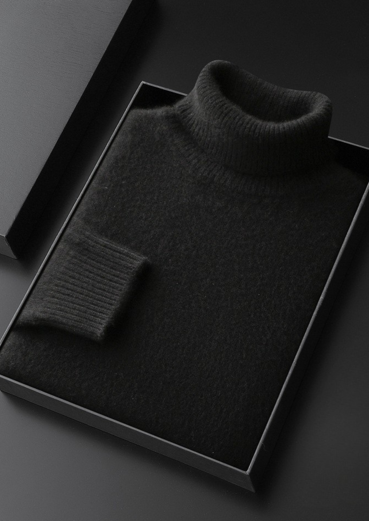 Pure Cashmere Black Essential Rollneck | Solmar