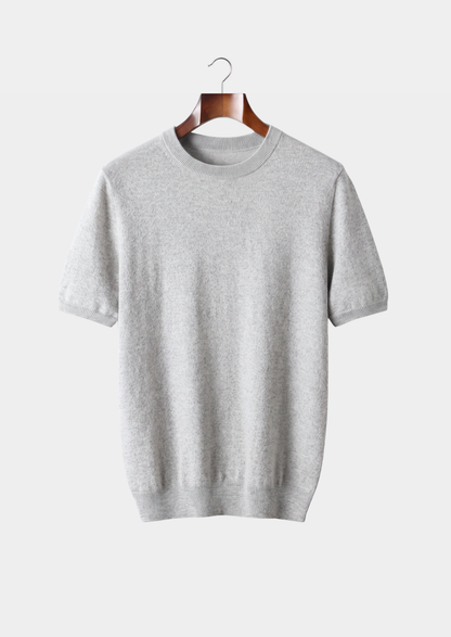Premium Cashmere Classic Crewneck T-Shirt - Light Gray | Solmar