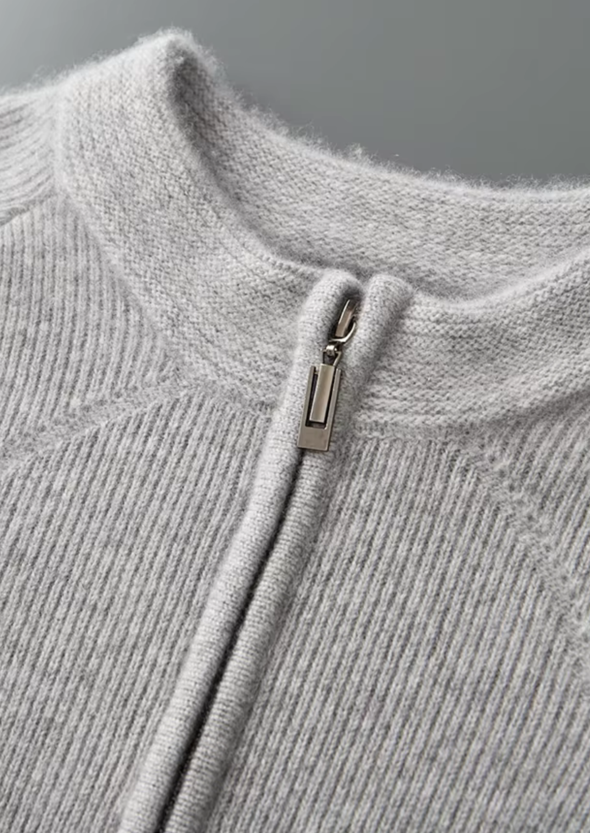 Pure Extra-Fine Merino Wool Ribbed Zip Cardigan | Solmar