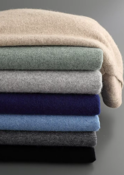 Jersey Clásico de Cuello de Pico de Lana Merino Extrafina Pura