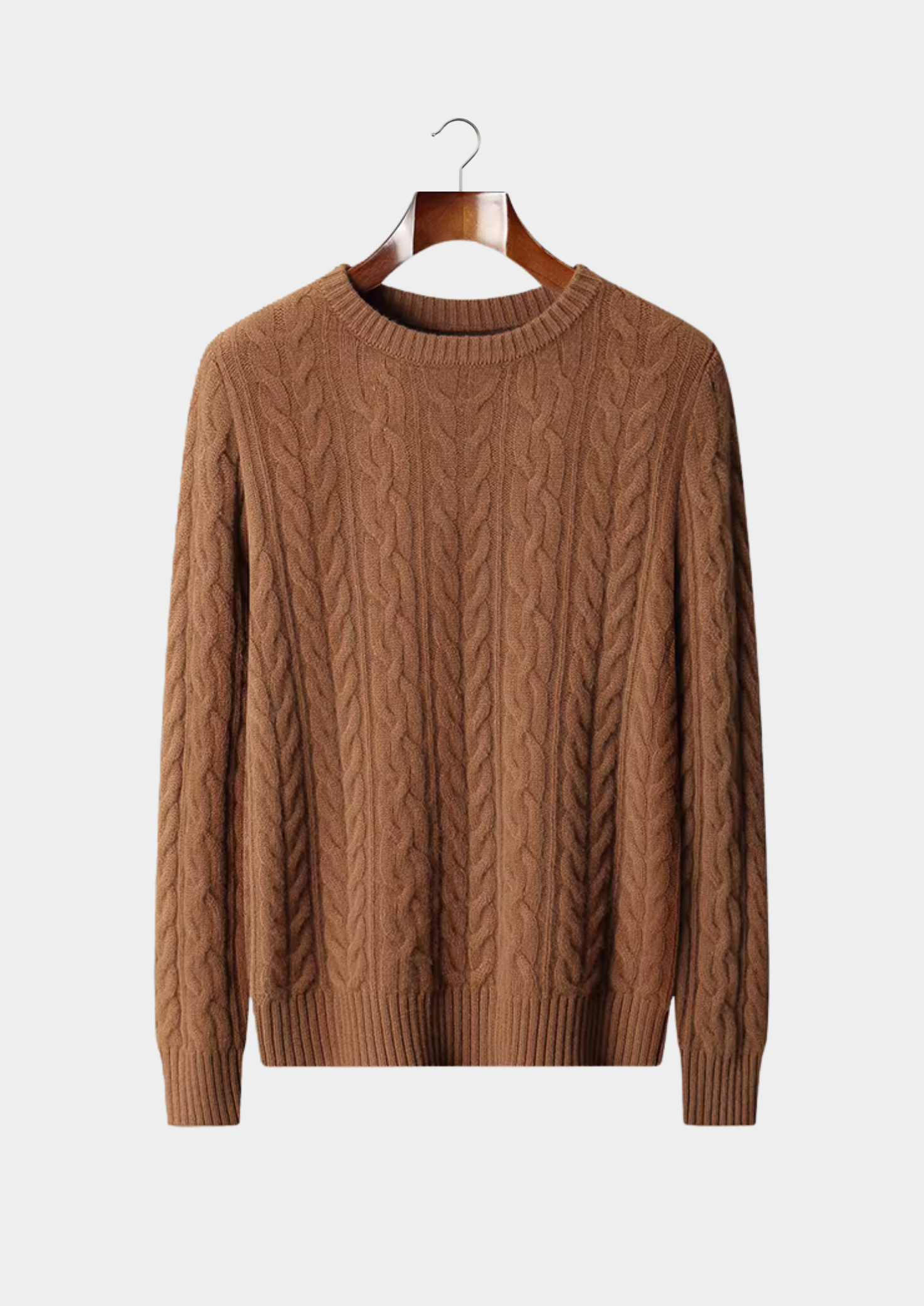 Pure Extra-Fine Merino Wool Cable Knit Crewneck | Solmar