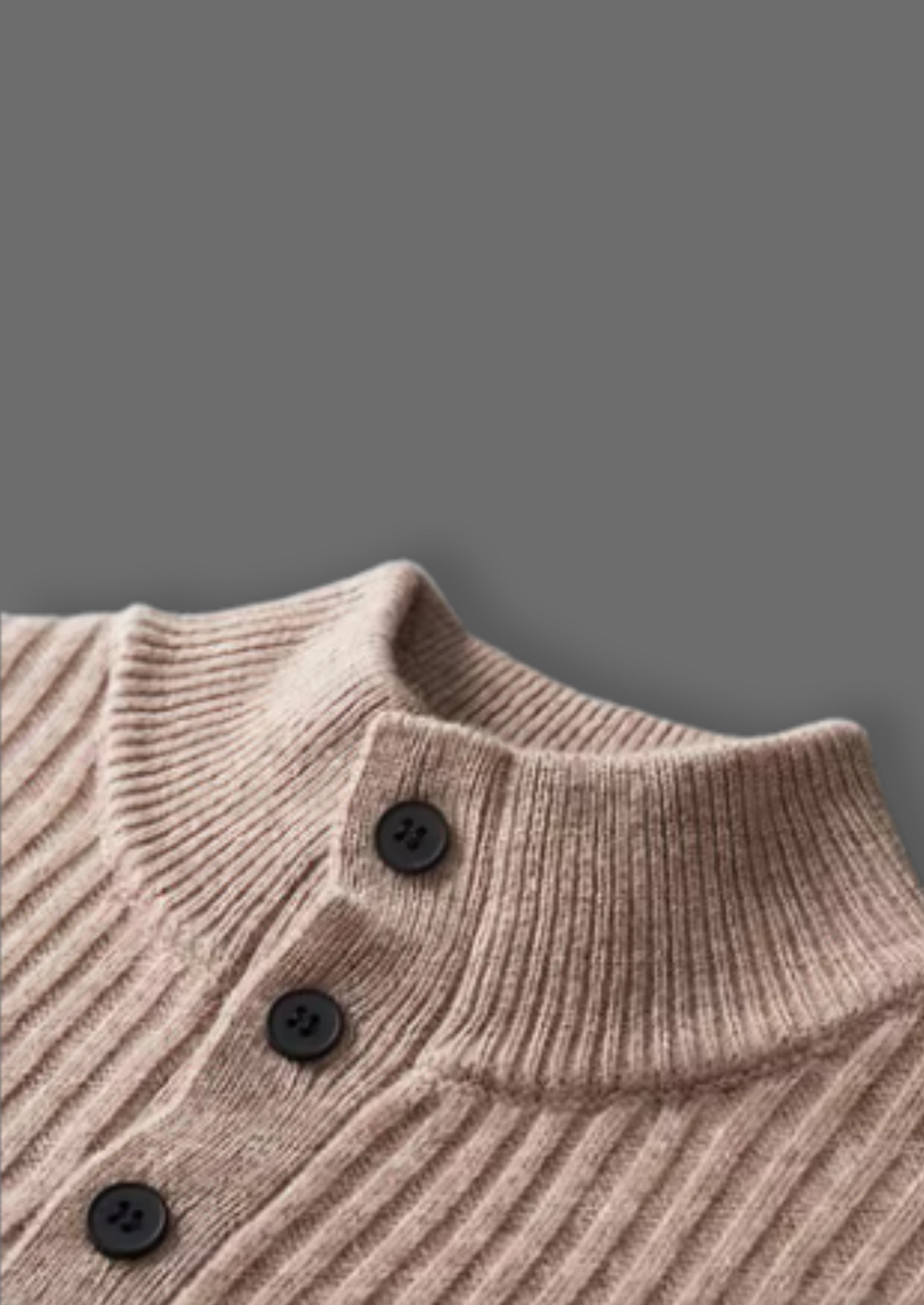 Pure Extra-Fine Merino Wool Ribbed Henley Sweater | Solmar