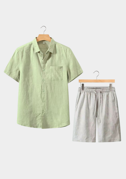 Dolcevita Shortsleeve Summer Set - Mint Green/beige | Solmar