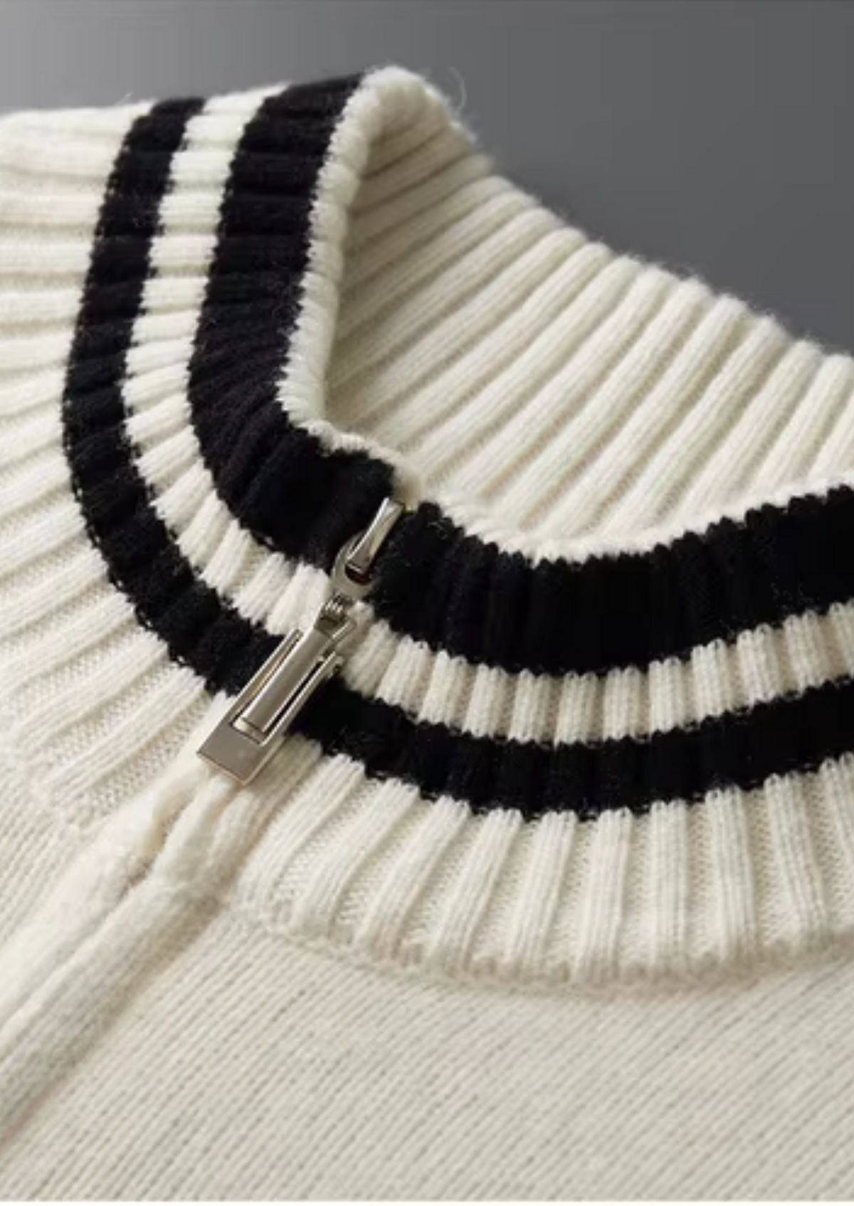 Pure Extra-Fine Merino Wool Two Tone Zip Cardigan | Solmar