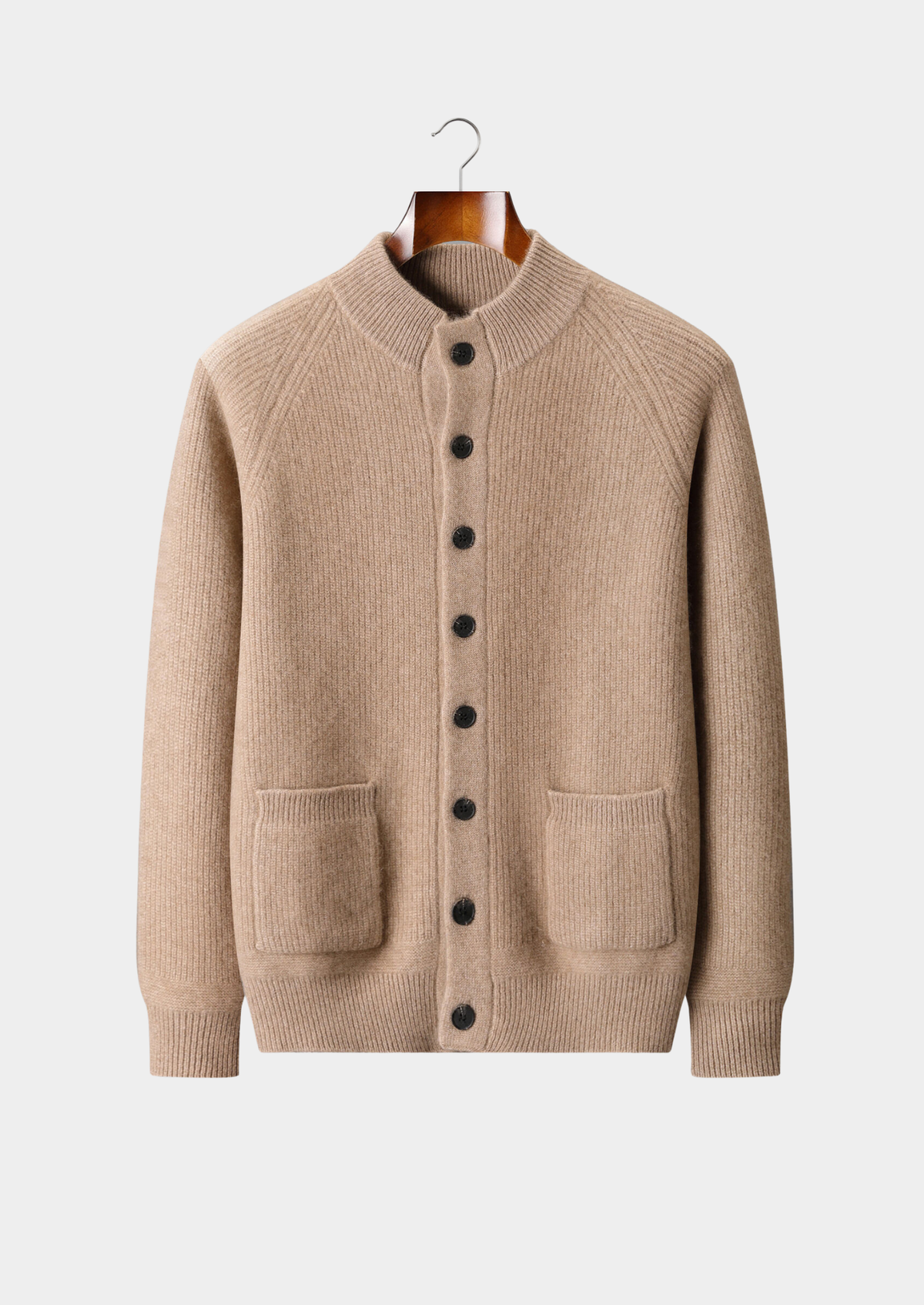 Pure Cashmere Beige Button Overshirt | Solmar