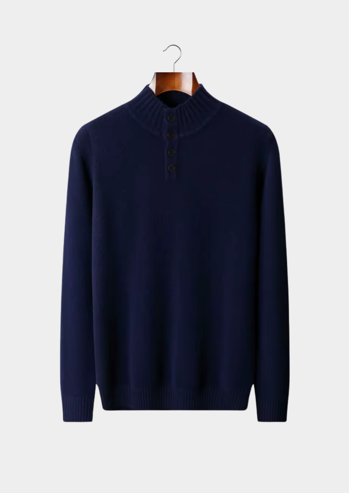 Pure Extra-Fine Merino Wool Classic Button Sweater | Solmar