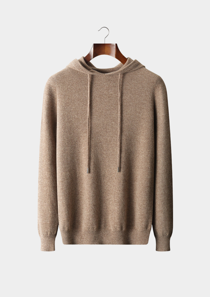 Pure Extra-Fine Merino Wool Beige Leisure Hoodie | Solmar