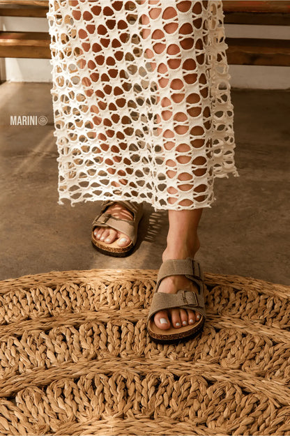 Maibulun Suede Arizona Sandals - Sand | Solmar