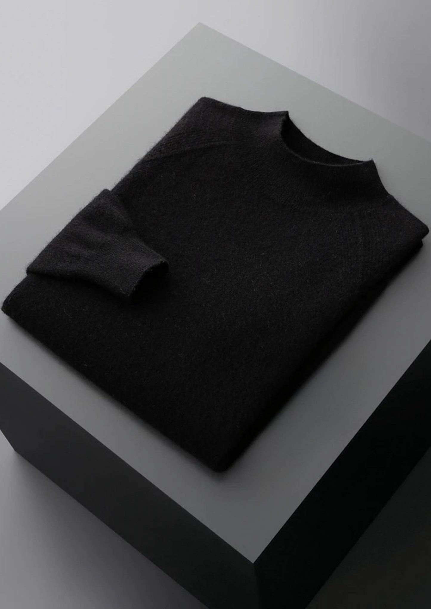Jersey de Cuello Semi Alto Raglán de Lana Merino Extrafina Pura