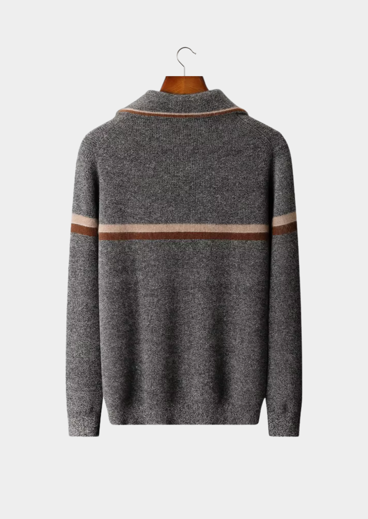 Pure Cashmere Striped Zip Cardigan | Solmar