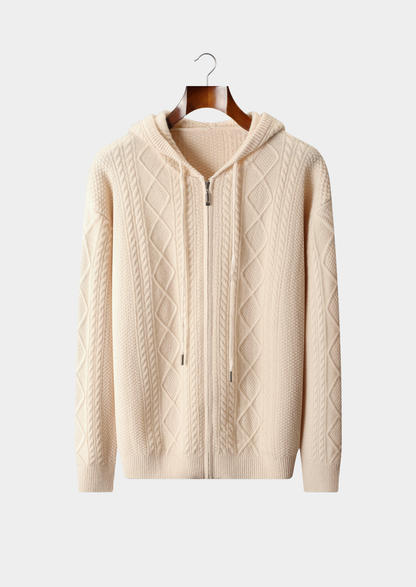Pure Extra-Fine Merino Wool Wintertime Zipper Hoodie | Solmar