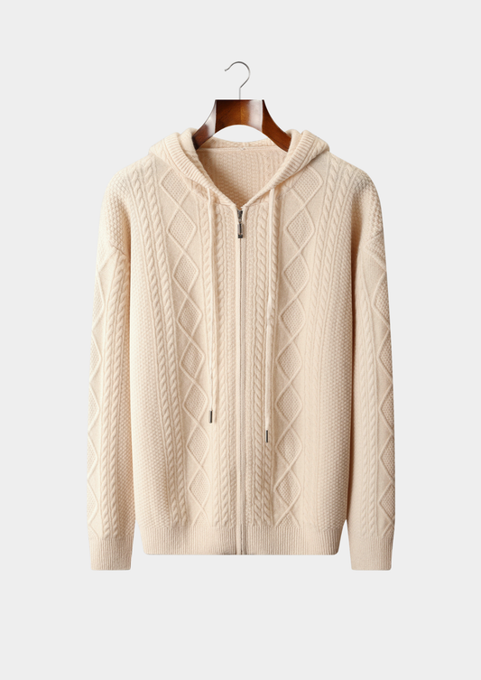 Pure Extra-Fine Merino Wool Wintertime Zipper Hoodie | Solmar