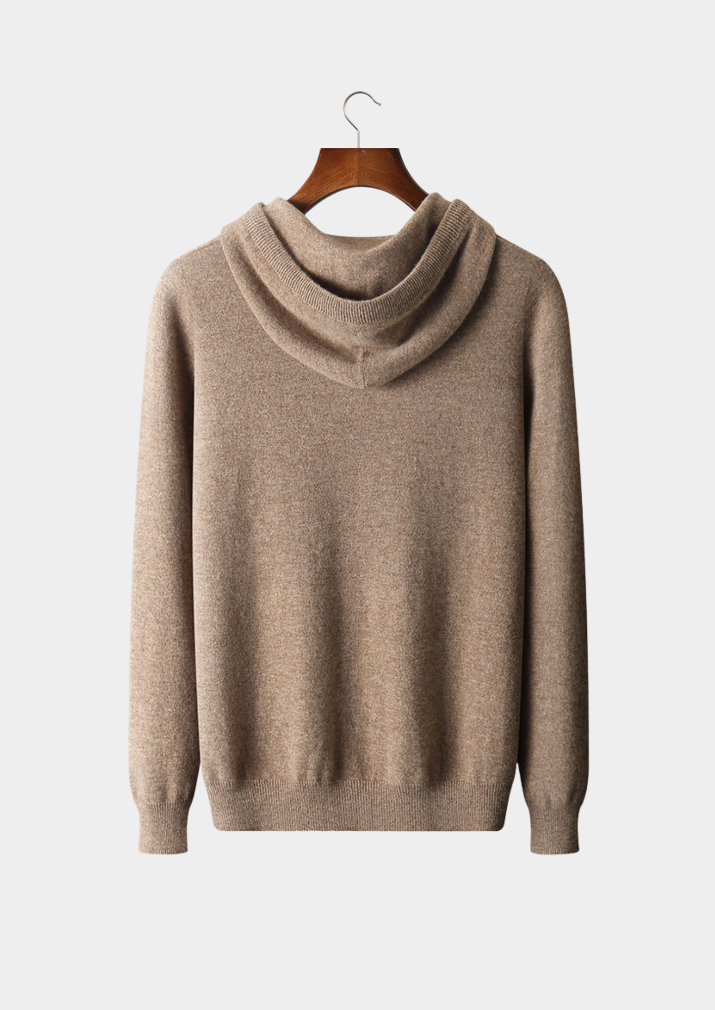 Pure Extra-Fine Merino Wool Beige Leisure Hoodie | Solmar