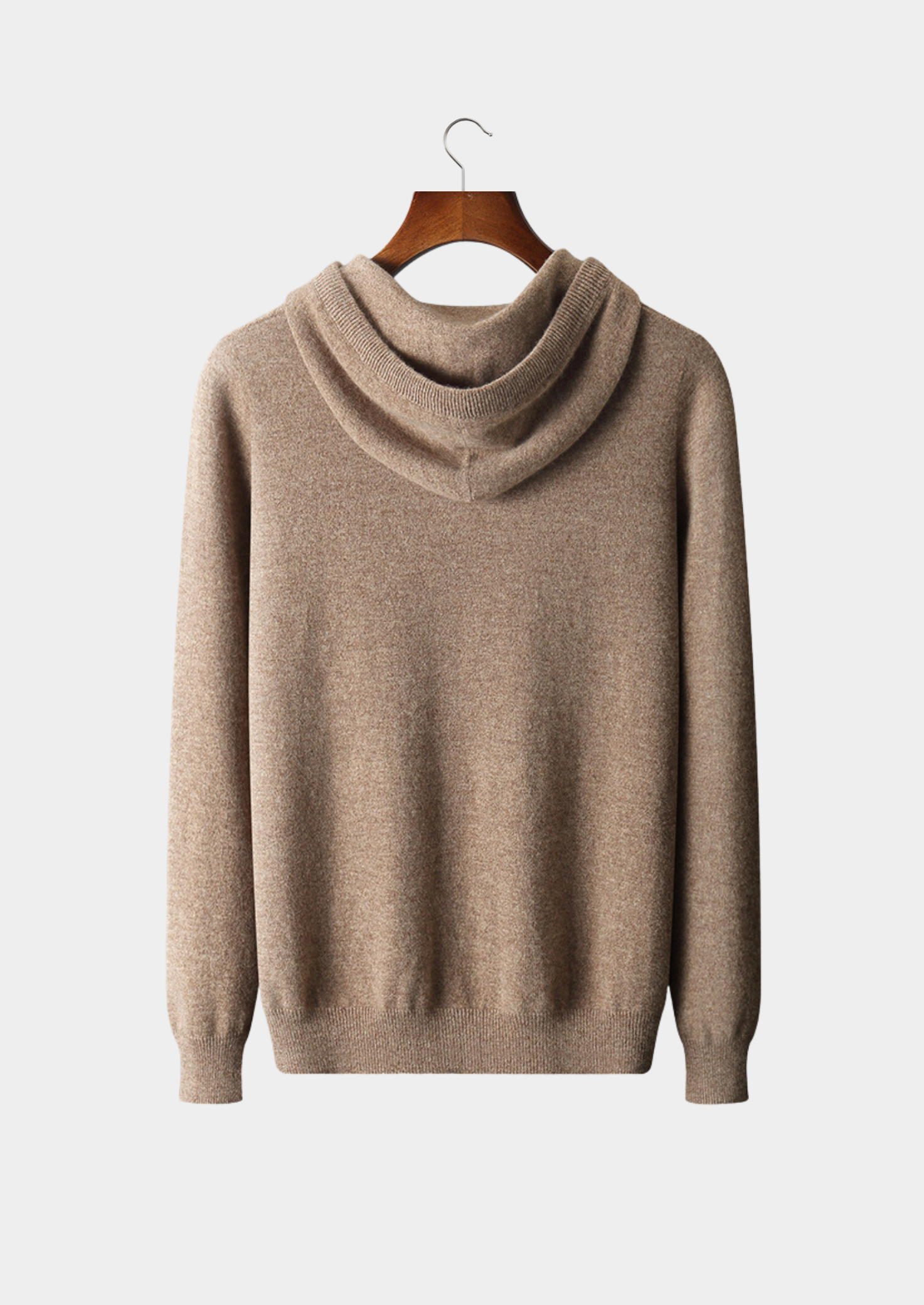 Pure Extra-Fine Merino Wool Beige Leisure Hoodie | Solmar