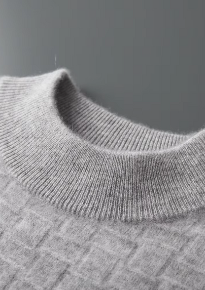 Pure Extra-Fine Merino Wool Textured Mockneck | Solmar