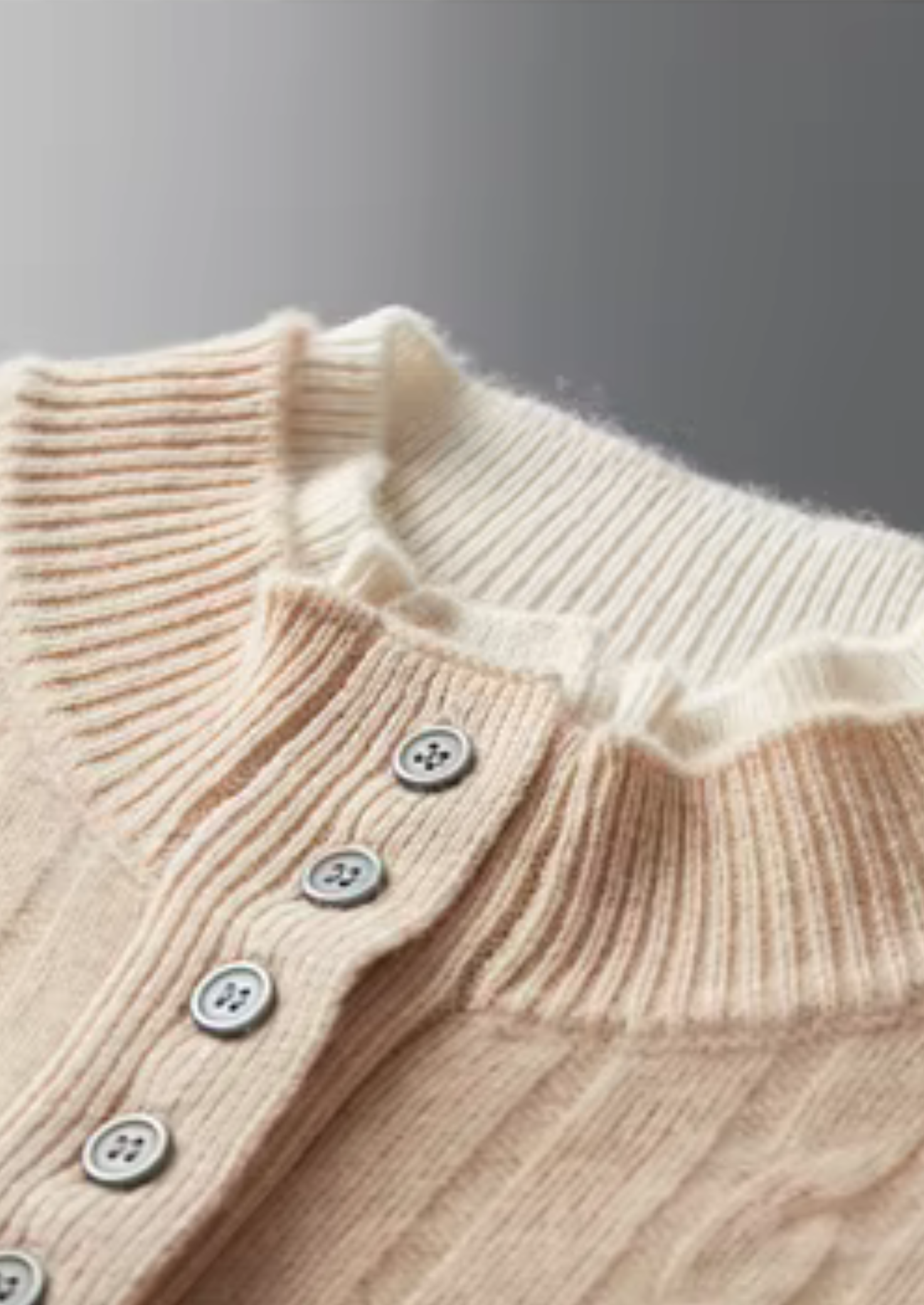 Pure Extra-Fine Merino Wool Cable Knit Henley Sweater | Solmar