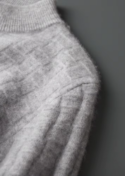 Pure Extra-Fine Merino Wool Textured Mockneck | Solmar