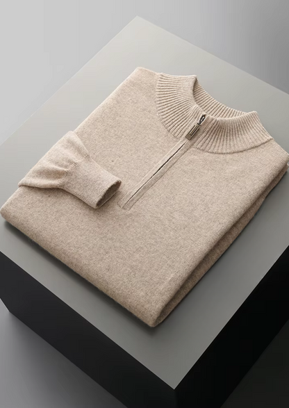 Pure Extra-Fine Merino Wool Half Zip Sweater | Solmar