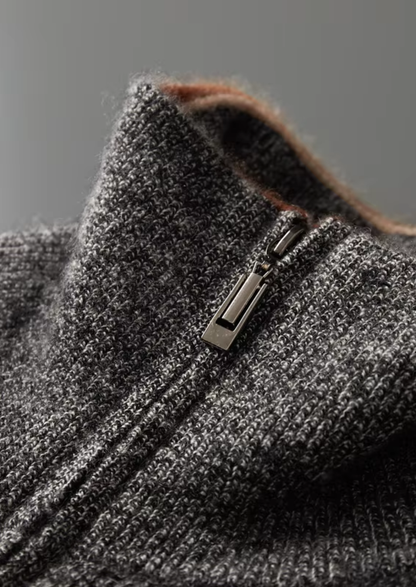 Pure Cashmere Striped Zip Cardigan | Solmar