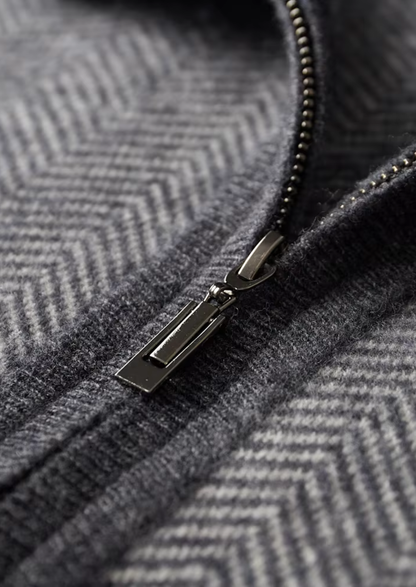 Pure Extra-Fine Merino Wool Gray Herringbone Set | Solmar