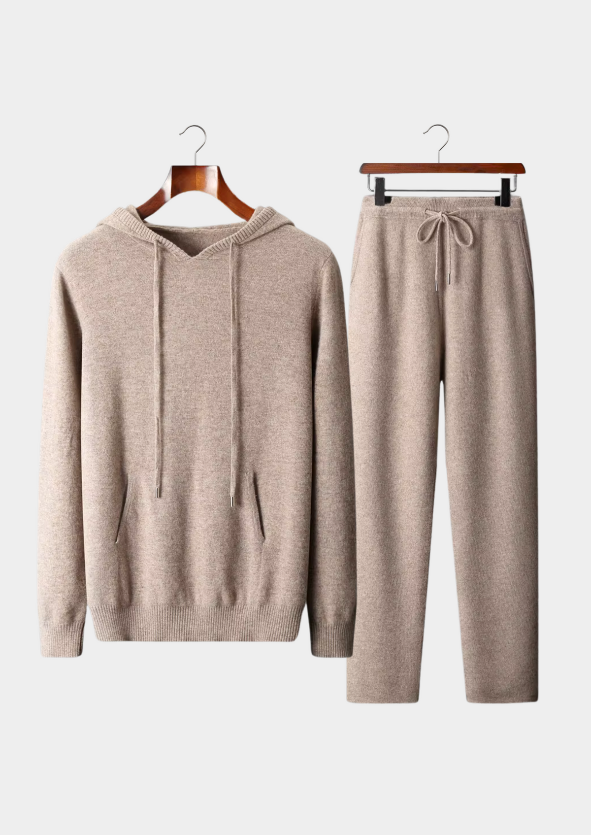 Pure Extra-Fine Merino Wool Beige Savro Set | Solmar