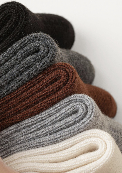 Coffee Ultra-Soft Ribbed Merino Wool Socks | Solmar