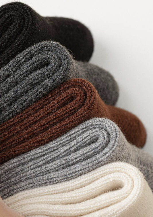 Coffee Ultra-Soft Ribbed Merino Wool Socks | Solmar