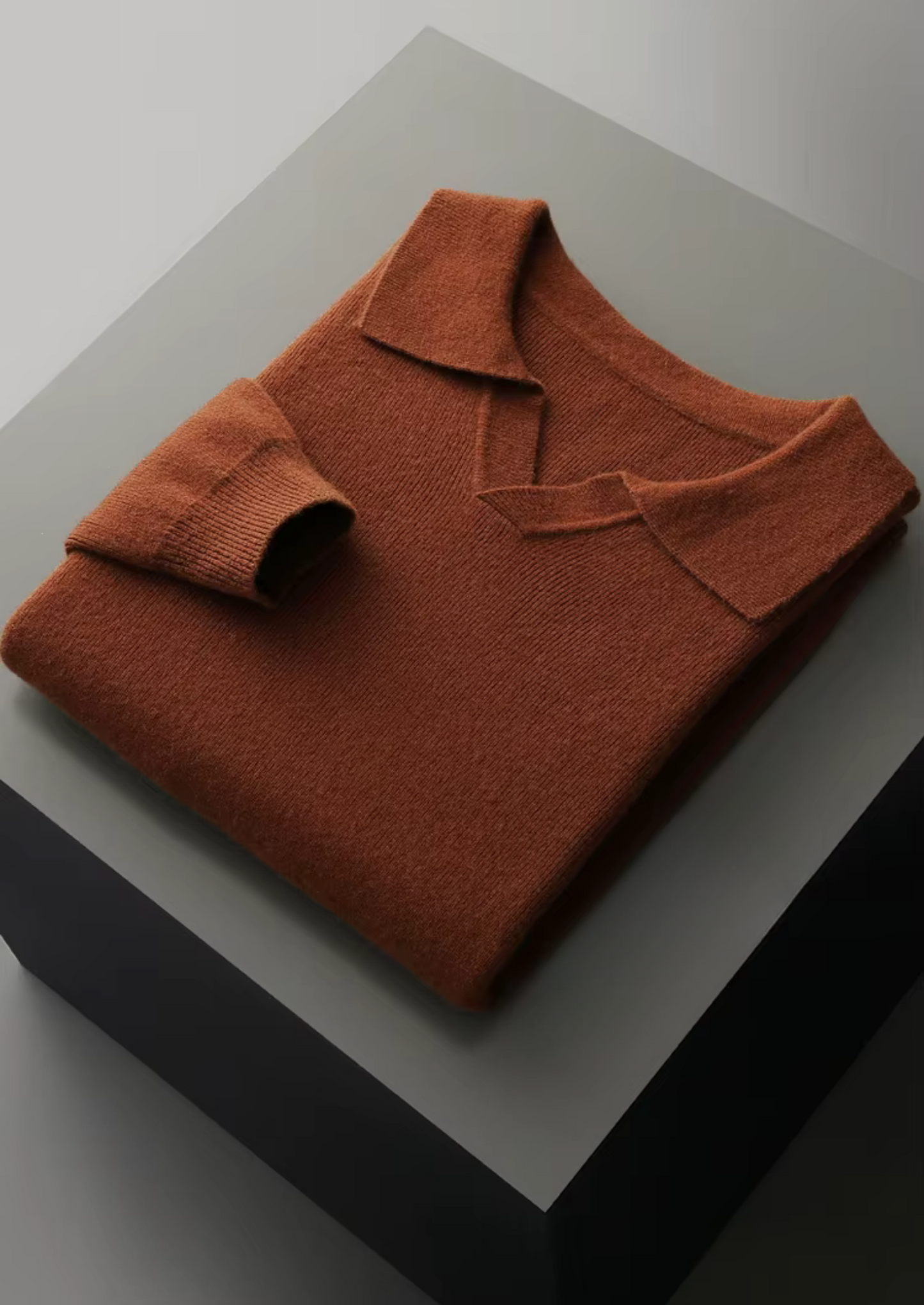 Pure Extra-Fine Merino Wool Ribbed Buttonless Polo | Solmar
