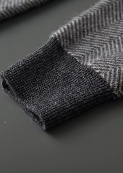 Pure Extra-Fine Merino Wool Gray Herringbone Set | Solmar