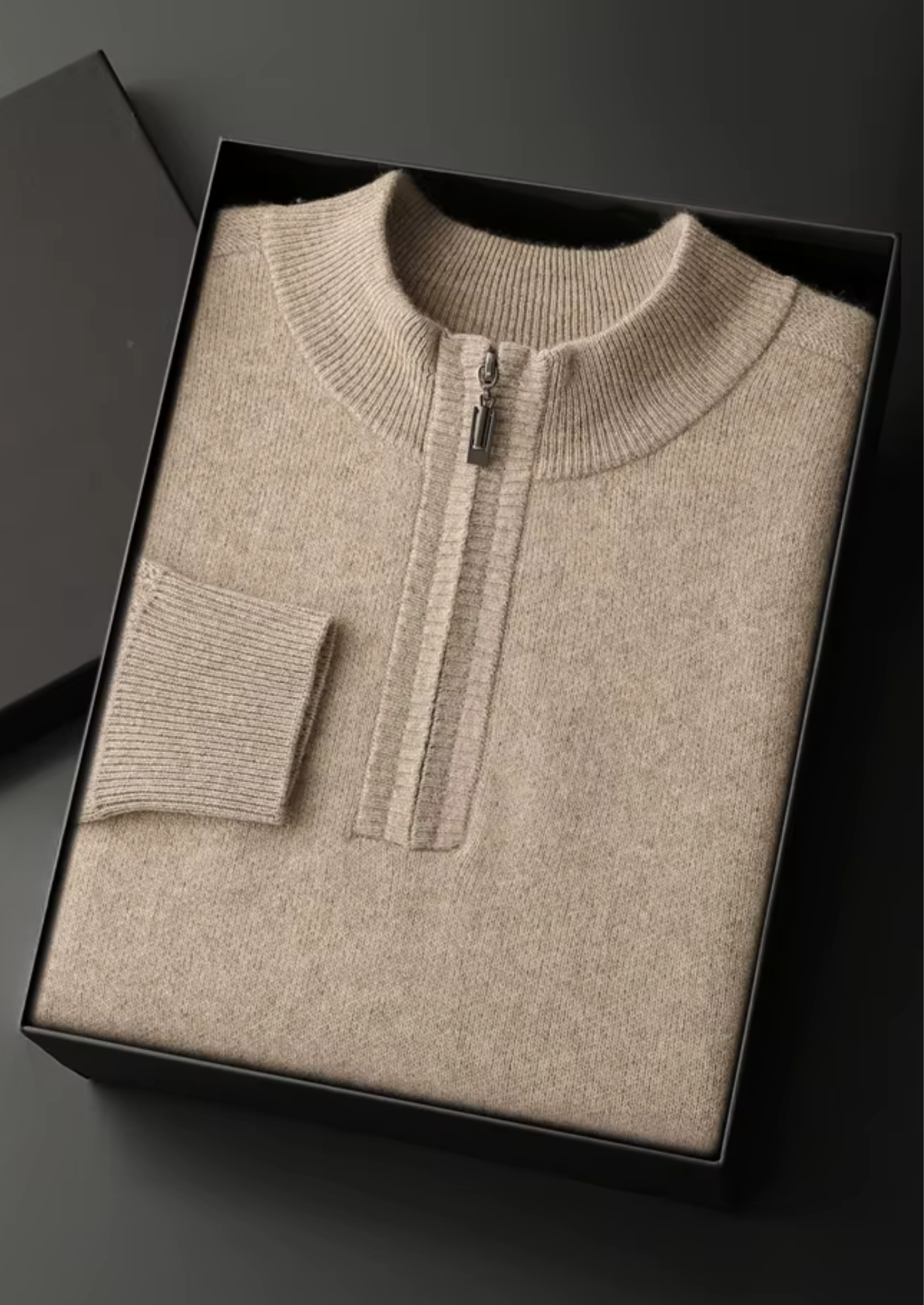 Premium Cashmere Essential Half-Zip Sweater | Solmar