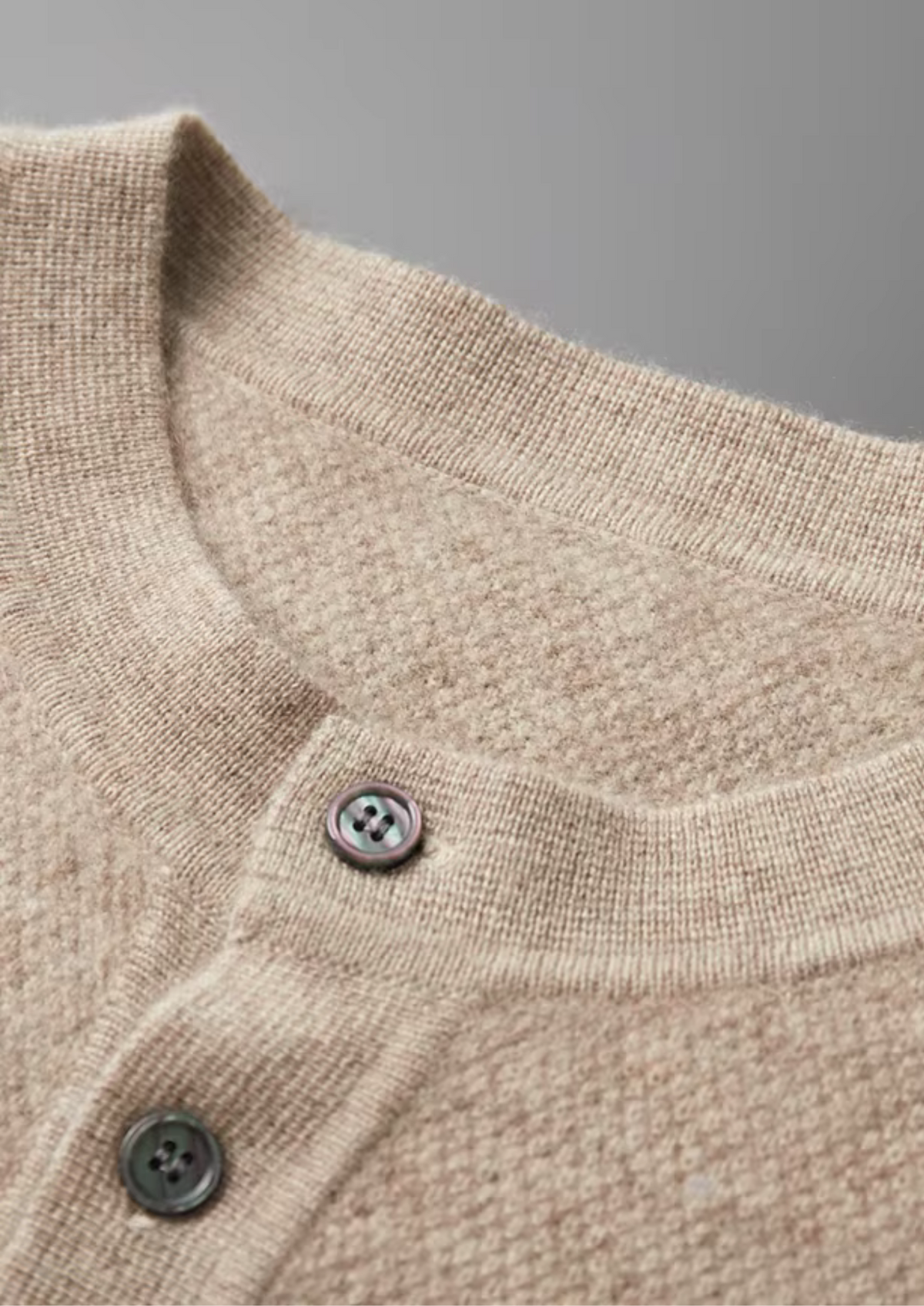 Premium Cashmere Classic Henley Sweater | Solmar