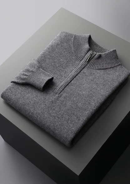 Pure Extra-Fine Merino Wool Half Zip Sweater | Solmar