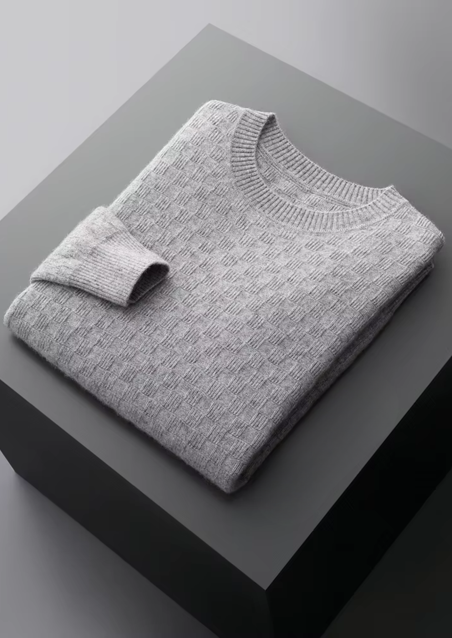 Premium Cashmere Textured Crewneck | Solmar