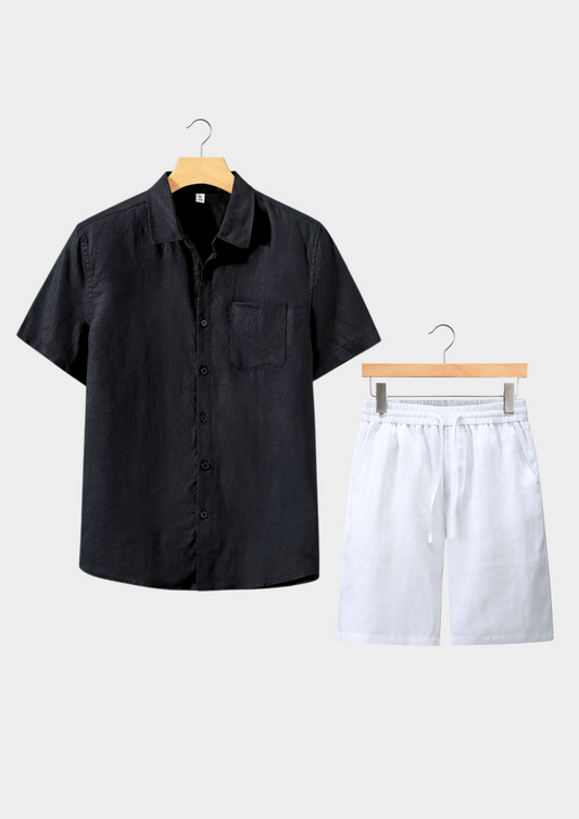 Dolcevita Shortsleeve Summer Set - Black/white | Solmar
