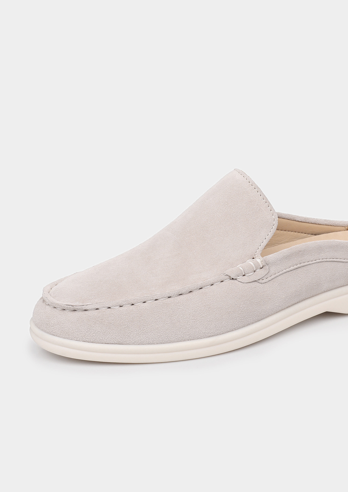 Light Gray Marina Suede Slipper | Solmar