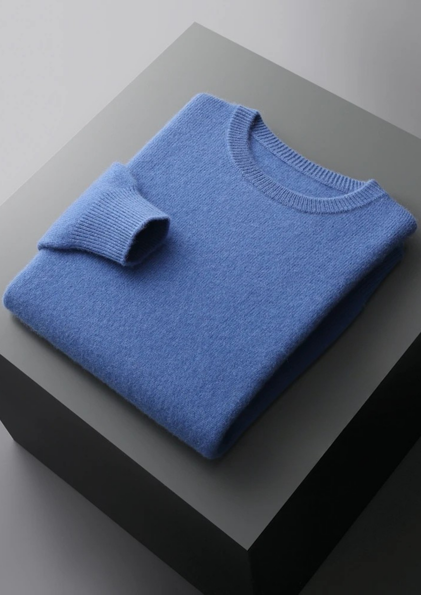 Jersey Clásico de Cuello Redondo de Lana Merino Extrafina Pura