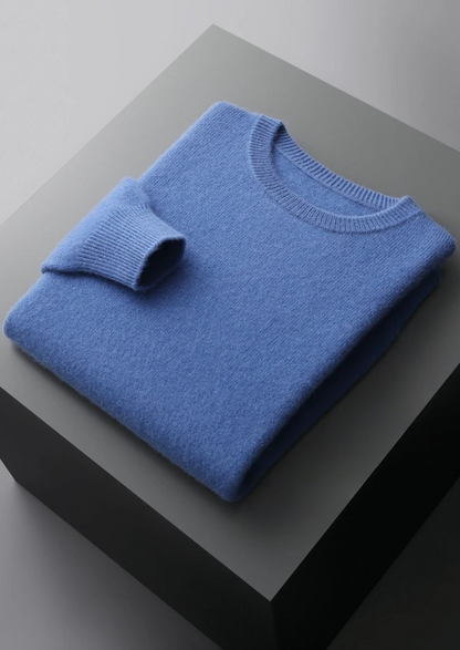 Jersey Clásico de Cuello Redondo de Lana Merino Extrafina Pura
